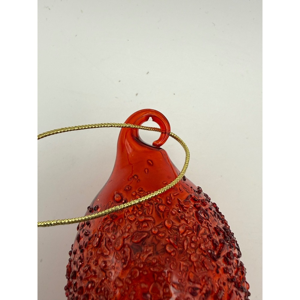 Ruby Red Snow Crusted Glass Icicle Christmas Ornament 8" Roger's Garden Set of 4 - Picture 5 of 5
